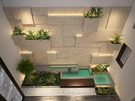 Beautiful Outdoor Vertical Garden Ideas | Vertical Garden Wall Decor Garden Wall Cladding, Backyard Cozy, Wall Cladding Interior, Kolam Koi, Taman Air, Feature Wall Design, Vertical Garden Indoor, Landscape Designer, Long Walls