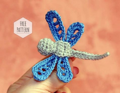 Knitted Dragonfly Free Pattern Crochet Dragon Fly, Free Crochet Dragonfly Pattern, Crochet Dragonfly Pattern Free Amigurumi, Amigurumi Dragonfly Free Pattern, Dragonfly Crochet Pattern, Crochet Dragonfly Pattern, Dragonfly Crochet, Crochet Butterfly Free Pattern, Marque-pages Au Crochet