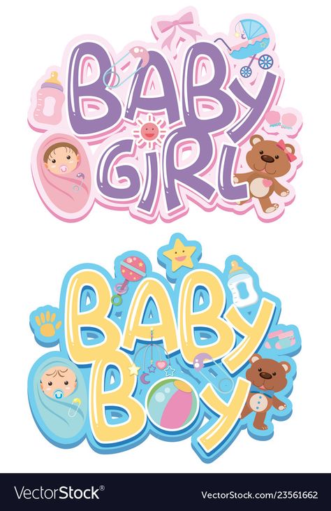 Baby Shower Illustration, Baby Girl Stickers, Baby Boy Stickers, Baby Shower Topper, Vom Avea Un Copil, Boy Stickers, Moldes Para Baby Shower, Baby Shower Images, Baby Sticker