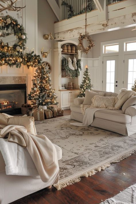 Clever Decor, Vintage Apartment Decor, Simple Decorations, Vintage Apartment, White Inspiration, Rustic Ornaments, Charming Farmhouse, Cottage Christmas, Christmas Interiors