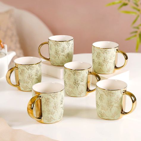 Fill your cup with joy this festive season!☕ Let each sip be a reminder to slow down, to savor the simple pleasures & to find beauty in the everyday.✨ Products included: 1. Luxe Ceramic Floral Teacup Set Of 6 Pink Gold 350ml 2. Matte Mint Gold Floral Coffee Cup Set Of 6 350ml 3. Gold Detail Coffee Mug Set Of 6 Matte Pistachio Green 350ml 4. Luxe Leaf Tea Cup Set Of 6 Navy Blue 250ml 5. Sage Green Hygge Coffee Mug Set Of 6 250ml 6. Cup With Spoon Set Of 6 Glossy Dark Green 350ml 7. Nori Cup... Hygge Coffee, Fill Your Cup, Floral Teacup, Gemstone Tree, Teacup Set, Coffee Mug Set, Gold C, Mint Gold, Ceramic Tea Cup