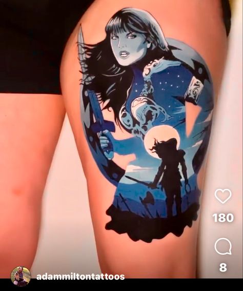 Xena Tattoo, Xena Tattoo Warrior Princess, Tattoo Warrior, Wa Australia, Princess Warrior, Xena Warrior Princess Funny, Xena Warrior Princess Callisto, Princess Tattoo, Couple Tattoo