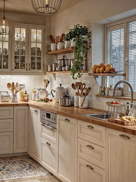 Farmhouse Wallpaper, Casa Clean, Casa Country, Tiny Kitchen, Dream House Interior, Cottage Kitchen, Laundry Room Decor, Chic Home Decor, Home Decor Trends