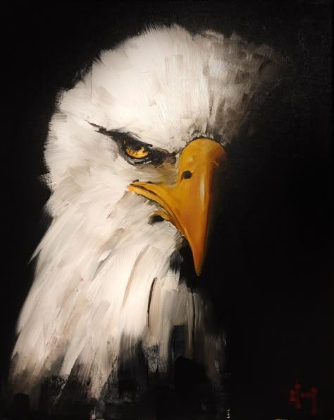 40x50cm. Oil. Eagle Oil Painting, Wolf Painting Acrylic Easy, Black Acrylic Painting Ideas, Eagle Painting Acrylic, Animal Acrylic Painting, American Eagle Art, Bald Eagle Art, Bird Painting Acrylic, Animal Paintings Acrylic