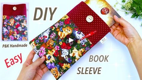 Easy To Make! Diy Book Sleeve Sewing Tutorial | | Easy To Make! Diy Book Sleeve Sewing Tutorial | #diy #handmade #sewing #booksleeve #sewingideas #diyprojects #diycrafts #diyideas #diyprojectsideas | By P&K HandmadeFacebook Book Pocket Diy, Book Sleeve Tutorial, Book Sleeve Sewing, Diy Book Sleeve, Sleeve Sewing Tutorial, Book Sleeves, Book Cover Diy, Sewing Things, Kindle Cover