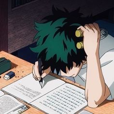 Study Anime, Anime Study, Japon Illustration, Midoriya Izuku, Anime Wall, Study Aesthetic, Study Inspo, Anime Wall Art, 90s Anime