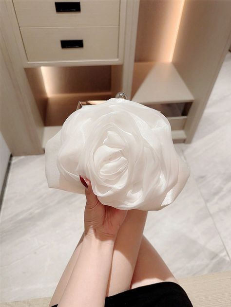 Exquisite Floral Clutch Evening Bag, Elegant Pearl Decor Handbag For Parties, White Color, Ideal For Romantic Weddings, Bridal, PromsI discovered amazing products on SHEIN.com, come check them out! Pearl Clutch Bag, Glitter Clutch Bag, Ruched Bag, Pearl Clutch, Floral Clutches, Chain Pattern, White Handbag, Evening Handbag, Mother Birthday Gifts