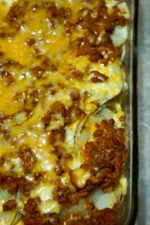 Savory Sweet and Satisfying: Mexican Scalloped Potatoes Colby Jack Cheese, 9x13 Baking Dish, Scalloped Potatoes, French Cooking, Sliced Potatoes, Sweet Savory, Shredded Cheese, Main Dish, Side Dish