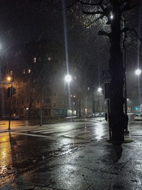 First snow | Rainy day pictures, Rainy street, Night aesthetic Rainy Mood Aesthetic, Rainy Night Street, Rainy Weather Aesthetic, Rainy Fall Outfit, Dark Rainy Night, Rainy Vibes, Rainy Day Pictures, Favorite Weather, Rain Street