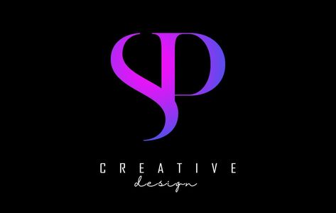 Colorful pink and blue SP s p letters design logo logotype concept with serif font and elegant style vector illustration. S P Logo Design, Sp Logo Design, P Letter Design, Sp Logo, V Logo Design, P Logo Design, S Logo Design, Photoshop Digital Background, Letters Design