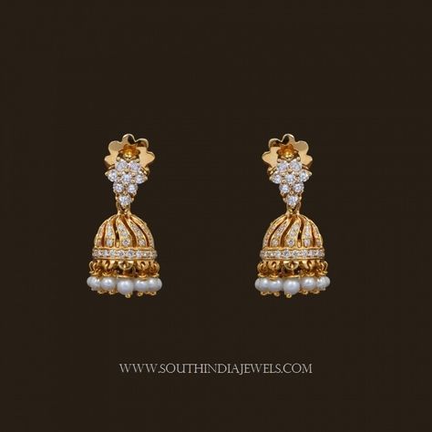 gold jhumka designs with weight and price Jumkilu Gold, Small Gold Jumkhas, Small Diamond Jhumkas, Small Jhumkas Gold, Small Jhumki Earrings Gold, Small Buttalu Earrings Gold, Dailyware Earrings Gold, Gold Jhumka Designs, Vummidi Bangaru Jewellers