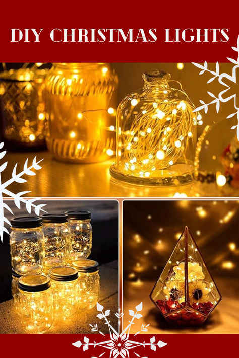 DIY christmas decorating easy craft idea with mason jar string lights from Amazon ✨ #affiliate Mason Jar Christmas Lights, Christmas Centrepiece Table, Mason Jars Wedding, Mason Jar String Lights, Mini String Lights, Starry Lights, Centerpiece Table, Indoor String Lights, Mason Jar Wedding