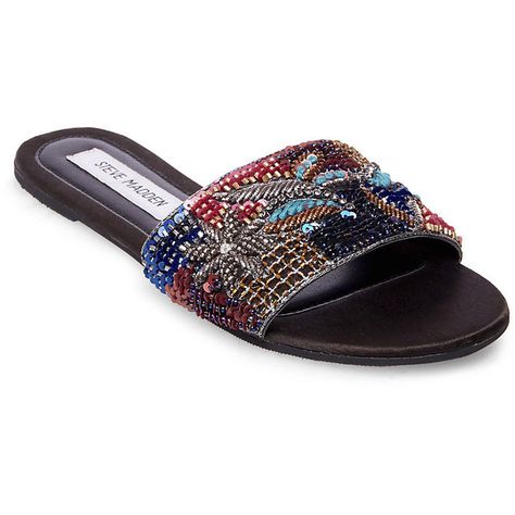 Steve Madden Noble Sandals ($80) ❤ liked on Polyvore featuring shoes, sandals, black multi, black sequin flats, black sandals, black beaded sandals, sparkly sandals and steve madden flats Sandals Sparkly, Sequin Flats, Sparkly Sandals, Steve Madden Flats, Beaded Sandals, Ladies Shoes, Sandals Black, Black Sequins, Slip Ons