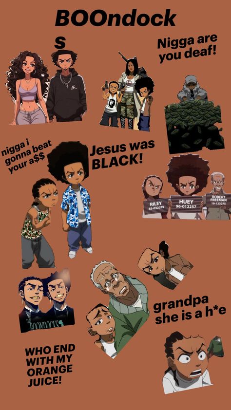 BOONDOCKS Boondocks Inspired Outfits, Boondocks Grown Up, Boondocks Basketball, Boondocks Wallpaper, Boondocks Pfp, Boondocks Characters, Boondocks Cartoon, The Boondocks Cartoon, Black Cartoons