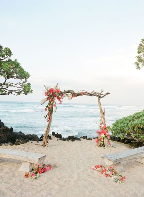 beach wedding ideas, beach wedding on a budget, beach wedding decorations, beach wedding colors, beach wedding ideas decorations, beach wedding ideas colors, beach wedding ideas dress, hawaii beach wedding, oahu beach wedding, beach wedding Small Beach Weddings, Beach Wedding Arch, Beach Wedding Decorations Reception, Hawaii Beach Wedding, Simple Beach Wedding, Romantic Outdoor Wedding, Hawaii Destination Wedding, Wedding Arches, Beach Wedding Inspiration