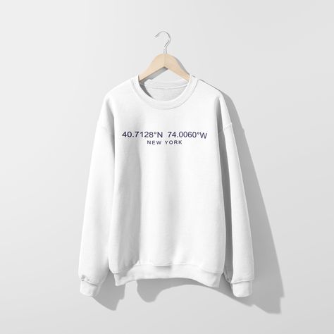 Custom Location Coordinates Embroidered Crewneck, Personalized Couple Sweatshirt, Personalized Gift, Longitude Latitude Embroidery Ski Sweatshirt, Couples Sweatshirts, Out Of Office, Club Sweatshirts, Embroidered Crewneck, Custom Sweatshirts, Embroidered Sweatshirt, Personalized Embroidered, Embroidered Sweatshirts