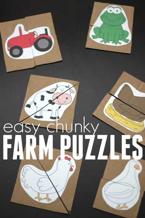 Hide and Match Farm Animal Puzzle Game - Toddler Approved What Do We Get From Farm Animals, Farm Animal Puzzles Free Printable, Farm Week, Farm Animals Activities, Farm Animal Crafts, Farm Unit, Farm Preschool, Farm Activities, Animal Puzzle