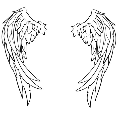 Wings Stencil Tattoo, Cloud 9 Tattoo, Angle Wings Draw, Angel Wing Silhouette, Simple Wings, Winged Stencil, Chest Tattoo Stencils, Ideas For Stickers, Angel Wings Png