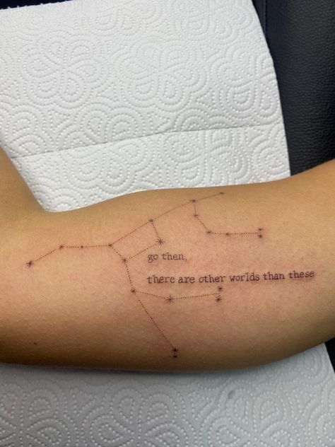 Constellation Ursa Major, Constations Tattoo, Ursa Major Tattoo Minimalist, Ursa Major Constellation Tattoo, Ursa Major And Minor Tattoo, Canis Major Tattoo, Ursa Major Tattoo, Lotr Symbols, Laika Tattoo