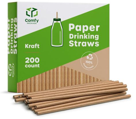 Paper Drinking Straws [200 Pack] 100% Biodegradable & Ink-free #party #partydecorations #decorations #anniversary #partyidea #partydecorideas #garden #gardenparty #outdoorparty #outdoors #backyard #backyardparty #decor Smoothie Straw, Disposable Cutlery, Drink Stirrers, Diy Activities, Disposable Tableware, Paper Straws, Outdoor Party, Bubble Tea, Mixed Drinks