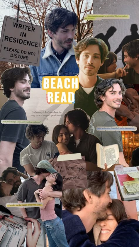 Beach Read Gus Everett, Gus Everett Aesthetic, Gus Everett Beach Read Aesthetic, Gus Everett Beach Read, Gus Beach Read, Gus Everett, Romcom Books, Emily Henry, Beach Read