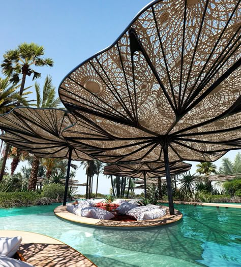 Red Sea Project, Saudi Arabia Red Sea Project, Resort Architecture, Bamboo Structure, Paradise Travel, Tourism Development, The Red Sea, Resort Design, Luxury Destinations, Shade Structure