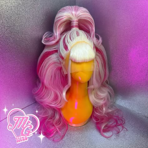 Wig Inspo Styles, Y2k Wigs, Crazy Wigs, Magical Hair, Drag Wigs, High Fashion Hair, Editorial Hair, Hair References, Wig Styling