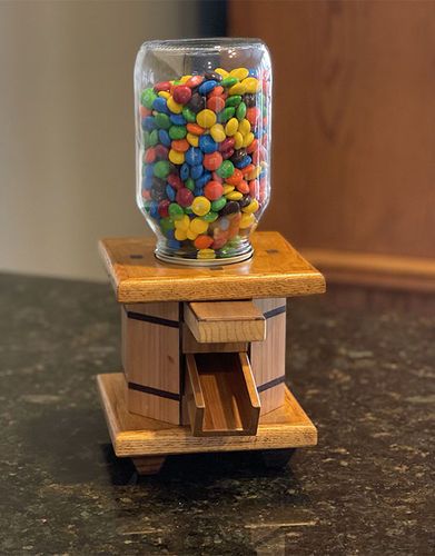 Candy Dispensers - by awsum55 @ LumberJocks.com ~ woodworking community Candy Dispenser Diy, Mason Jar Candy, Dispenser Diy, M M Candy, Metal Fabrication Tools, Fabrication Tools, Candy Dispenser, Dream List, Danish Oil