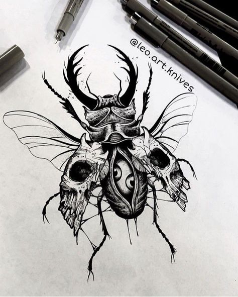 Skeleton Moth Tattoo, Tattoos Western, Bug Drawing, Western Aesthetics, Beetle Tattoo, Deaths Head, Insect Tattoo, Bug Tattoo, Scary Tattoos