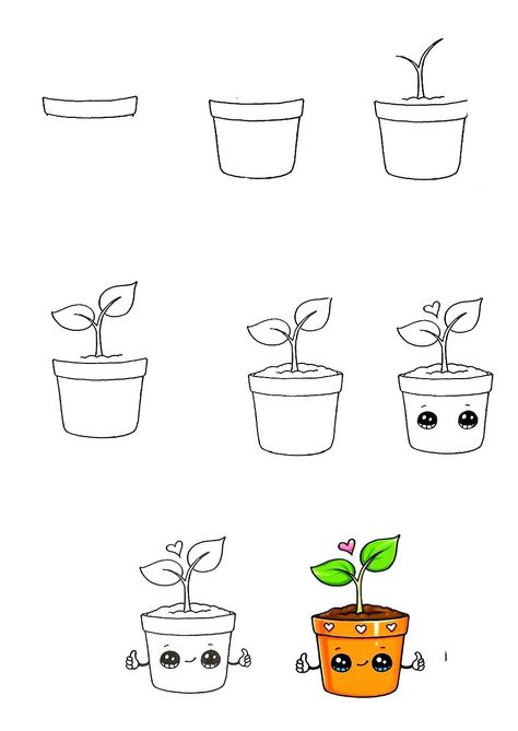 How To Draw A Plant In Our Lovely Way 1 How To Draw A Plant Step By Step, Plant Drawings Simple, Indoor Tree Plants, Lol Coloring Pages, Lol Coloring, Planting For Kids, Indoor Tree, Plant Images, 3d Drawings