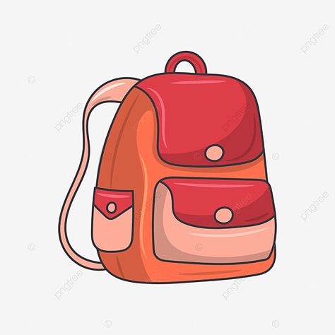 School Bag Illustration, School Bag Clipart, Bag Clipart, Bag Illustration, Illustration Simple, Png Hd, Hand Drawn Vector, Color Vector, User Interface Design