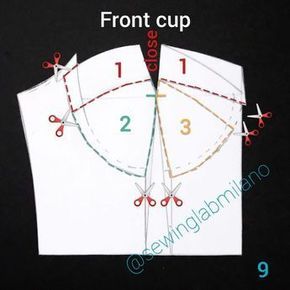 Corset Cup Pattern, Sewing Lab Milano, Sewing Corset Pattern, Cup Corset Pattern, Cupped Corset Pattern, Cup Sewing Pattern, Corset With Cups, Cupped Corset, Pola Bra