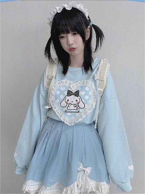 Indie Alternative Fashion, Cute Pastel Outfits, Sanrio Outfits, Sanrio Clothes, Kawaii Sweater, Out Of Service, Pastel Outfit, Kawaii Fashion Outfits, Princess Outfits