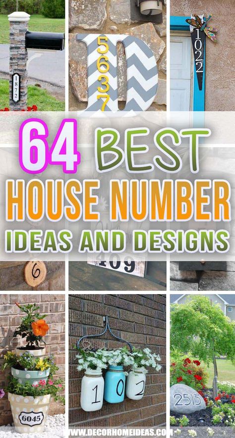 Front Door Numbers Ideas, Front Porch Number Sign, Outside House Numbers, House Numbering Ideas, Mobile Home House Numbers, Number On House Ideas, Number Plate For House, House Address Sign Front Porches, Diy Home Address Signs House Numbers