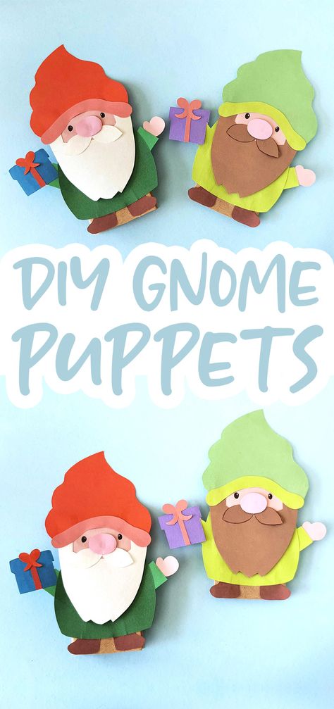 Gnome Paper Craft, Make A Paper Bag, Puppet Template, Bag Puppet, Puppet Craft, Art Docent, How To Make A Paper Bag, Paper Bag Puppets, Puppet Crafts