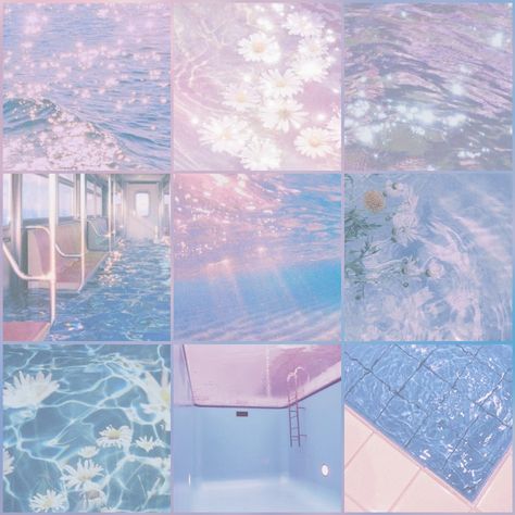 Tumblr Moodboard Aesthetic, Water Aesthetic Clothes, Retro Moodboard Aesthetic, Cute Moodboard Aesthetic, Water Mood Board, Pink And Blue Moodboard, Pastel Water Aesthetic, Dreamy Pastel Aesthetic, Dreamy Aesthetic Color Palette