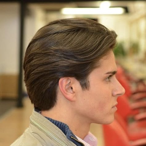 Perfect medium men’s haircut for straight hair 20 ideas At Home Mens Haircut, Scissors Haircut Men, Rich Boy Haircut, Mens Pushed Back Hairstyles, Classic Haircut Men Vintage, Short Flow Haircut Men, Haircut References, Haircut Man, Graduated Haircut