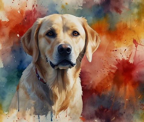 A Painting of a Labrador Retriever - treasuregem.artpages Labrador Retriever Art, Color Pencil Drawing, Pen Drawing, Mans Best Friend, Brush Strokes, Artistic Designs, Pencil Drawings, Watercolor Painting, Buy Art