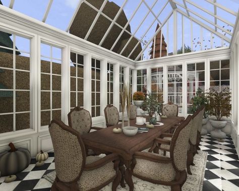 Bloxburg Conservatory, Bloxburg Hampton House, Bloxburg Sunroom, Bloxburg Greenhouse, Bloxburg Library, Bloxburg Dining Room, Bloxburg Victorian House, Cottage Core Bloxburg House, Bloxburg Cottage