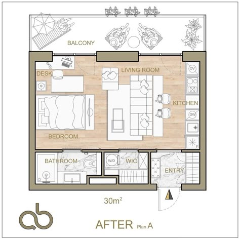 Micro Apartment Floor Plans, Small Apartment Floor Plan, Mini Apartment Design, Small Apartment Plans, Micro Living, Interior Architecture Sketch, Tiny House Living Room, Apartment Plan, Micro Apartment