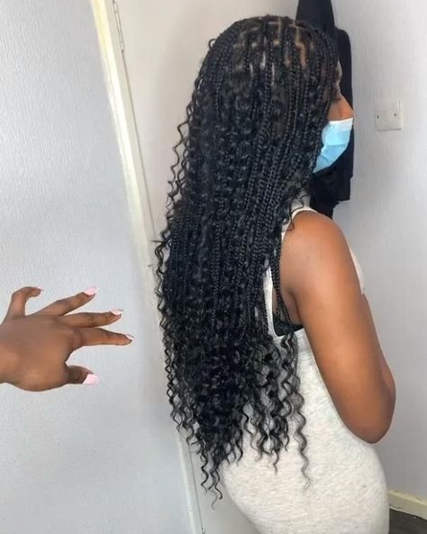 Bohomeian Knotless, Bohomeian Knotless Box Braids, Braids Hairstyles Black Women, Nappy Hairstyles, Twisted Braid, Weave Hairstyles Braided, Hairstyles Braid, Hair Charms, Feed In Braids Hairstyles