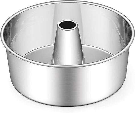 E-far Angel Food Cake Pan, 10-Inch Stainless Steel Tube Pan for Baking Pound Chiffon Cake, One-piece Design & Non-toxic, Dishwasher Safe : Amazon.ca: Home Sweet Potato Pound Cake, Tube Pan, Tube Cake Pan, Angel Food Cake Pan, Classic Cake, Premium Food, Stainless Steel Tubing, Chiffon Cake, Angel Food Cake