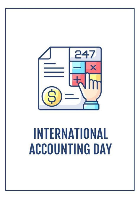 International accounting day greeting card with color icon element International Accounting Day, Accounting Day, Banner Outline, Accounting And Finance, Wish Quotes, International Day, Reasons To Smile, Banner Template, Image Quotes