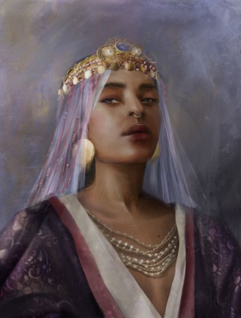 The Amethyst Empress was the legendary eight ruler of the mythic Great Empire of the Dawn and one of its last monarchs. She succeeded her father, the Opal Emperor but was cast down and slain by her envious younger brother, who crowned himself the Bloodstone Emperor. According to the annals of the Further East, it was the Blood Betrayal, as his usurpation was named, that ushered in the Long Night.[1] Warrior Angel, Game Of Thrones Books, Asoiaf Art, Game Of Thrones Art, Image Painting, A Song Of Ice And Fire, Artist Websites, Character Portraits, Female Art