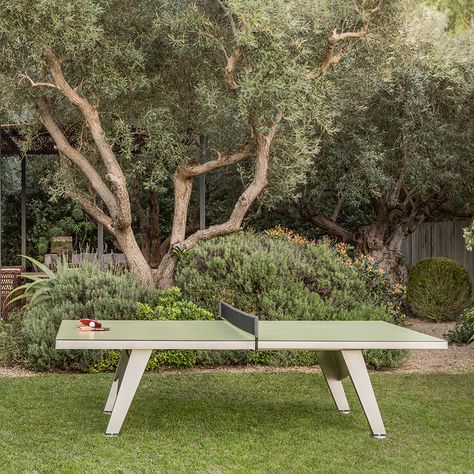 TABLE TENNIS CLASSIC - JANUS et Cie Janus Et Cie, Ping Pong Tables, Outdoor Space Design, Tennis Table, Chic Lounge, Poltrona Frau, Luxury Furniture Brands, Lush Greenery, Table Tennis