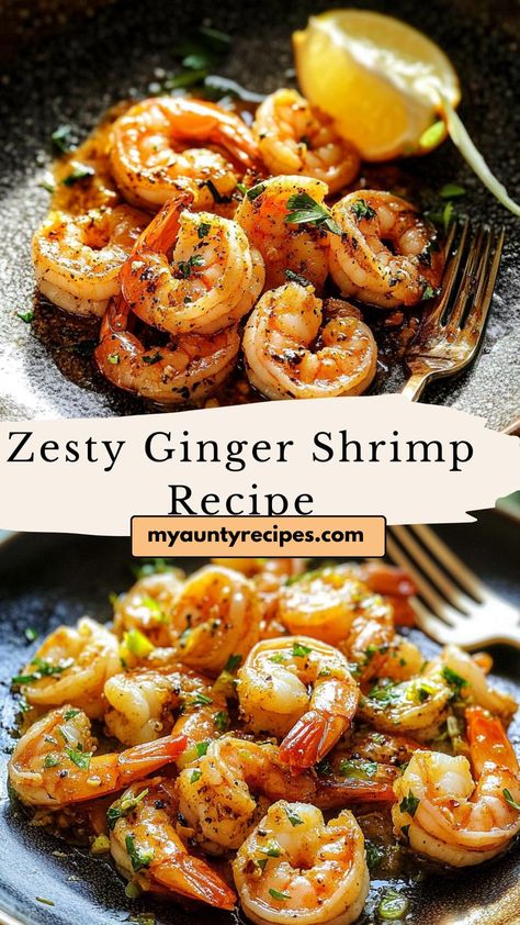 Bring bold flavors to the table with this zesty ginger shrimp recipe! Each shrimp is infused with a tangy ginger sauce that’s both fresh and slightly spicy. It’s a quick, easy dish that’s perfect over rice or noodles and ideal for any night of the week. Shrimp Rice Noodles, Ginger Shrimp, Shrimp With Garlic, Rice Noodle Recipes, Ginger Sauce, Shrimp Recipe, Good Foods, Easy Dishes, How To Cook Shrimp