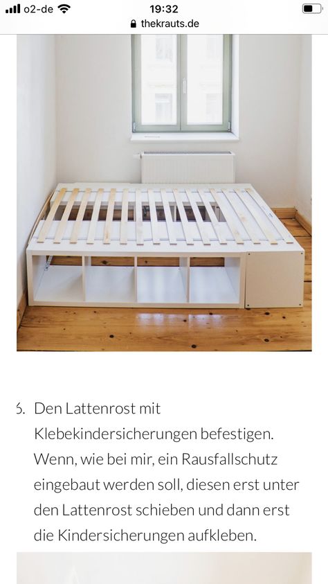 Kallax Platform Bed, Kallax Bed, Box Room Bedroom Ideas, Diy Storage Bed, Diy Bunk Bed, Bunk Beds Built In, Desk In Living Room, Bedroom Deco, Ikea Bed