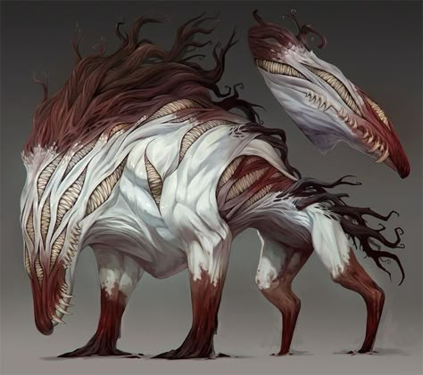 Dark Creatures, Monster Ideas, Cool Monsters, Fantasy Beasts, Dnd Monsters, 다크 판타지, Creature Drawings, Monster Concept Art, Fantasy Monster