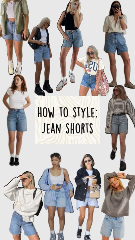 Short Jeans Outfit, Style Jorts, Style Jean Shorts, Jean Short Outfits, Fashion Terms, Outfit Primavera, Baggy Shorts, New West, 2024 Trends