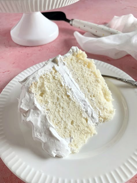 Favorite White Cake - My Country Table White Cake With White Frosting, White Cakes Ideas, Seven Minute Frosting, My Country Table, Moist White Cake, Creaming Method, White Cake Recipe, White Cakes, Country Table